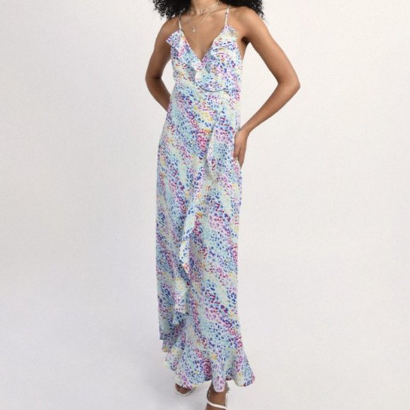 summer molly bracken long graphic dress w/ laced back - Picture 1 of 6